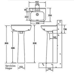 Paquete WC Sanitario y lavabo con desagües y llave Gema - Imagen 6