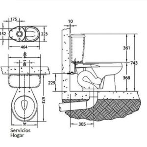 Paquete WC Sanitario y lavabo con desagües y llave Gema - Imagen 7