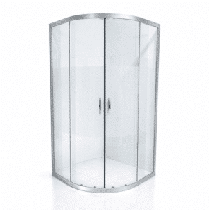 Cancel cabina para baño económico curvo sin base con rayas 88 x 88 x 182 CA-ROM + 2 repisas gratis - Imagen 2