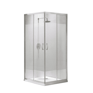 Cancel cabina para baño económico cuadrado sin base con rayas 88.5 x 88.5 x 180 CA-TUR + 2 repisas gratis - Imagen 3