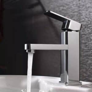 LLAVE MONOMANDO PARA LAVABO CUADRADO BAJO CROMO MZA031C - Imagen 4