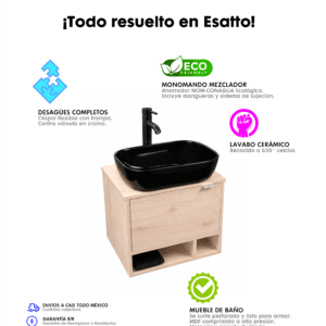 MUEBLE PARA BAÑO MODERNO DCUA VONIA N Listo para instalar - Imagen 7