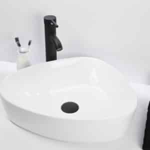 Econokit Orga N Paquete Lavabo con llave negra, contra negra y céspol cromo - Imagen 1