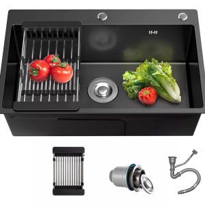 Econokit One NN Paquete Tarja negra fregadero llave negra cocina contra y céspol - Imagen 6