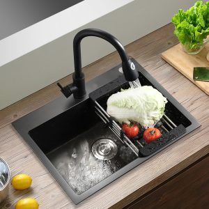 Econokit One NN Paquete Tarja negra fregadero llave negra cocina contra y céspol - Imagen 2