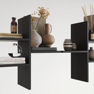 Repisas Free organizadoras negras diseño italiano madera melamina 2 pcs 60 x 60 cms c/u - Imagen 1