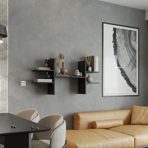 Repisas Free organizadoras negras diseño italiano madera melamina 2 pcs 60 x 60 cms c/u - Imagen 2