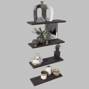 Set de 4 repisas flotantes Pin organizadoras diseño minimalista madera melamina 14 x 40 cms c/u - Imagen 1