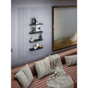 Set de 4 repisas flotantes Pin organizadoras diseño minimalista madera melamina 14 x 40 cms c/u - Imagen 4