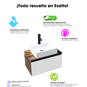 Mueble moderno para baño con luz Antara Platz listo para instalar varias combinaciones - Imagen 3