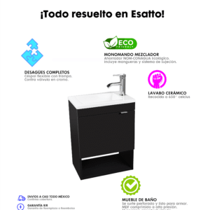 Mueble moderno para baño Bleu listo para instalar - Imagen 8