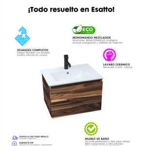 Mueble moderno para baño Buna listo para instalar 3 colores - Imagen 12