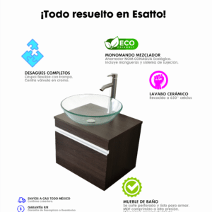 MUEBLE PARA BAÑO MODERNO DBTA DROP SATIN - Imagen 8