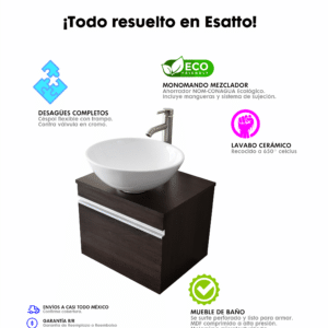 MUEBLE PARA BAÑO MODERNO DBTA GLOBUS 2 SATIN - Imagen 8