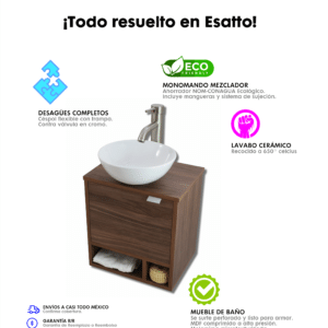 MUEBLE PARA BAÑO MODERNO DCNB KLEIN SATIN - Imagen 8