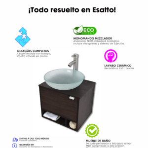 MUEBLE PARA BAÑO MODERNO DCTA DROP SATIN 2 - Imagen 8