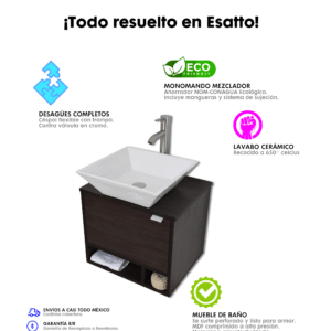 MUEBLE PARA BAÑO MODERNO DCTA MAYA SATIN PLUS - Imagen 8