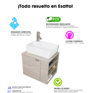 MUEBLE PARA BAÑO MODERNO DTUA ALFA SATIN PLUS - Imagen 8