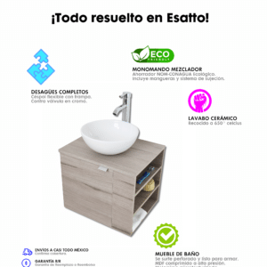 MUEBLE PARA BAÑO MODERNO DTUA GLOBIE SATIN - Imagen 8