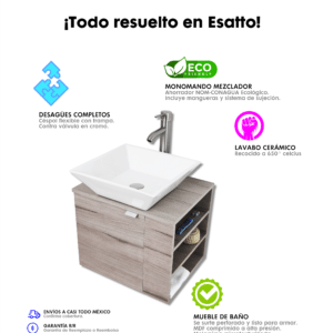 MUEBLE PARA BAÑO MODERNO DTUA MAYA SATIN PLUS - Imagen 8