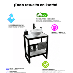 MUEBLE PARA BAÑO MODERNO ACERO NEGRO TEC GLOBIE N - Imagen 11