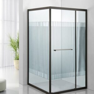 Cancel para baño cuadrado esquinero sin base 1 puerta corrediza interna 98 x 98 x h190 cms CA-031N