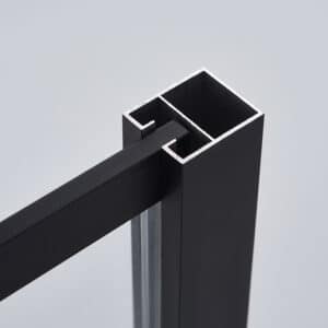 Cancel para baño recto abatible negro mate 100 a 130 x h185 cms CA-013N ~ CA-019N - Imagen 5