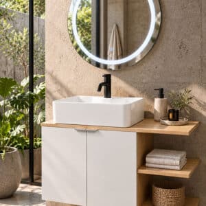 Mueble moderno para baño Cent N listo para instalar (incluye lavabo, llave y desagües) - Imagen 2