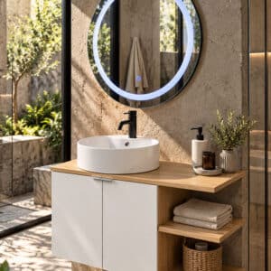 Mueble moderno para baño Cent N listo para instalar (incluye lavabo, llave y desagües)