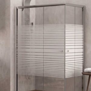 Cancel para baño rectangular sin base con rayas CA-003R