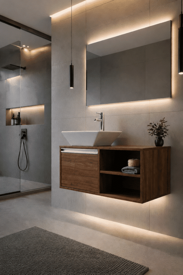Mueble para baño moderno DDNC Maya ambientado