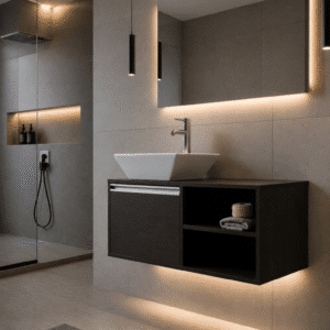Mueble para baño moderno DDTC Maya ambientado